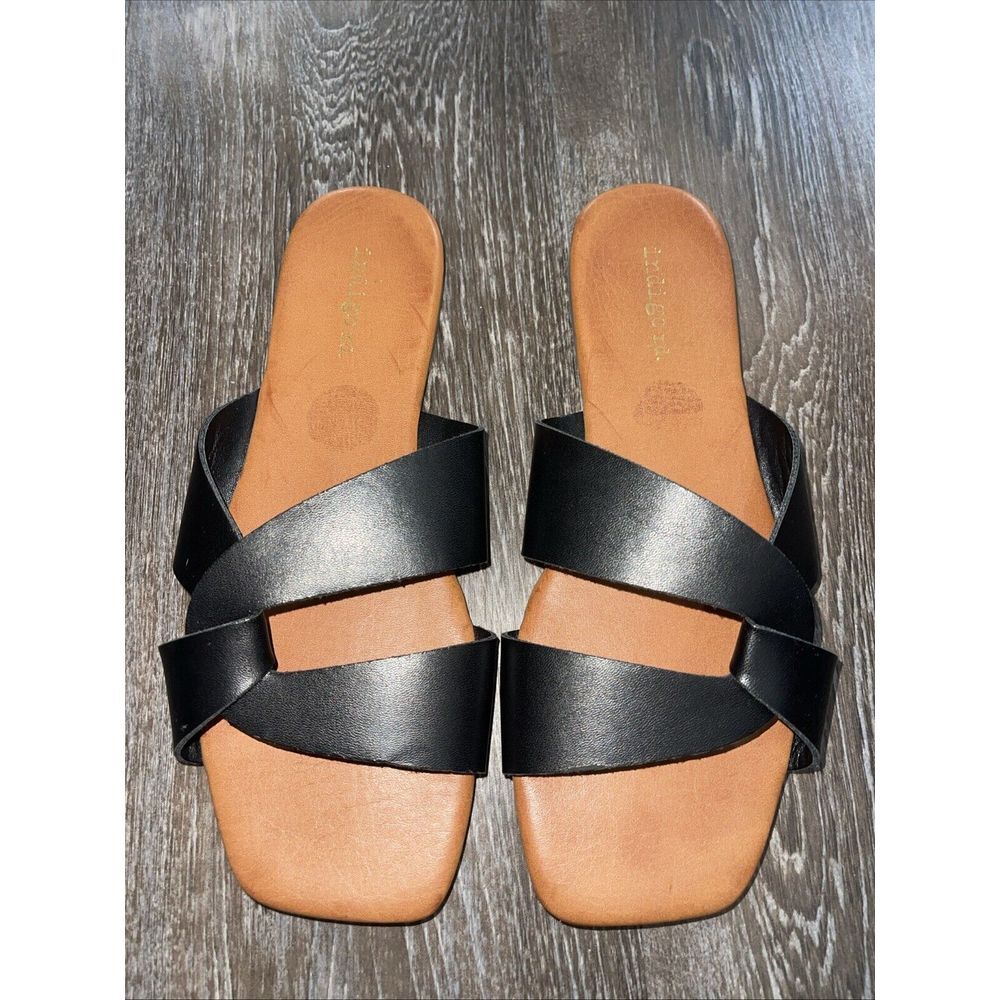Indigo Rd Womens‎ Black Strappy Sandals Sz 7M Shoes S-93